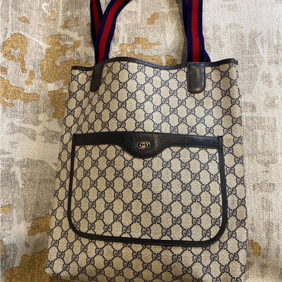 Gucci GG Sherry Line Tote bag in blue - Picture 1 of 9